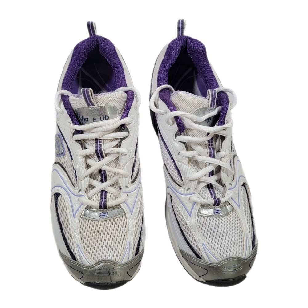 Skechers Shape Ups White Purple Toning Sneakers Women's Size 10 - Picture 2 of 10